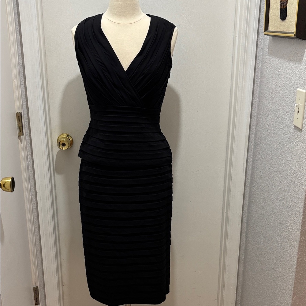 Tadashi Shoji Black Ruched Two Piece Cocktail Dress